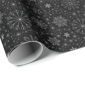 Papier Cadeau Flocons de neige Noël vintage
