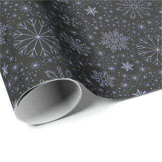 Papier Cadeau Flocons de neige Noël vintage