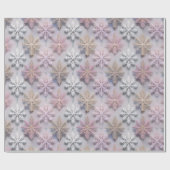 Papier Cadeau Flocons de neige pastel 3D (Plat)