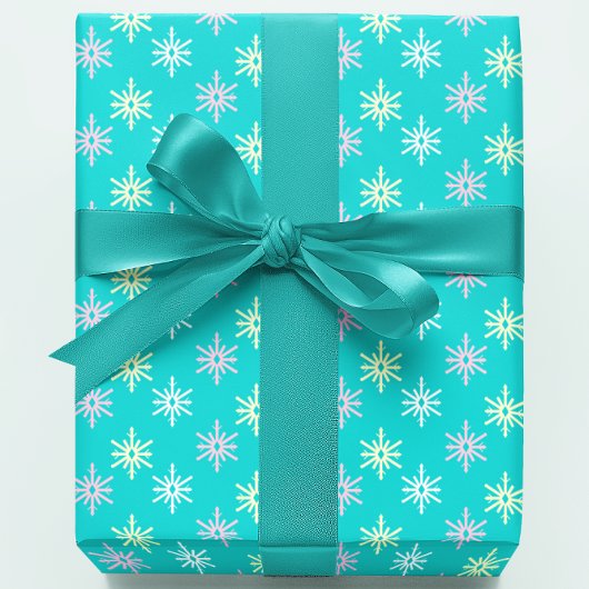 Papier Cadeau Flocons de neige rétro