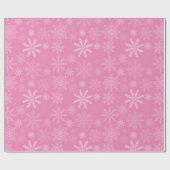 Papier Cadeau Flocons de neige roses  (Plat)