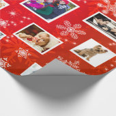 Papier Cadeau Flocons de neige rouges de Noël 15 photos de (Coin)