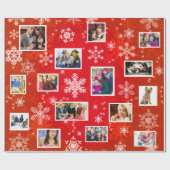 Papier Cadeau Flocons de neige rouges de Noël 15 photos de (Plat)