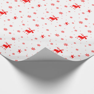 Papier Cadeau Flocons de neige rouges simples modernes
