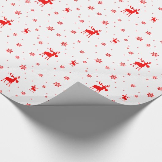 Papier Cadeau Flocons de neige rouges simples modernes (Coin)
