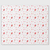 Papier Cadeau Flocons de neige rouges simples modernes (Plat)