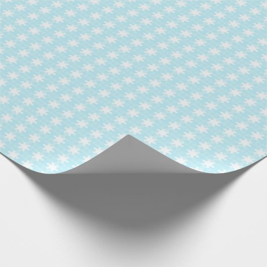 Papier Cadeau Flocons de neige sur bleu-clair (Coin)