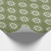 Papier Cadeau Flocons de neige sur le vert (Coin)