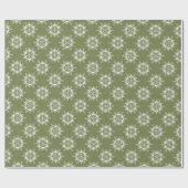 Papier Cadeau Flocons de neige sur le vert (Plat)