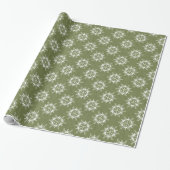 Papier Cadeau Flocons de neige sur le vert (Déroulé)
