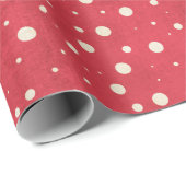Papier Cadeau Flocons de neige sur rouge (Coin rond)