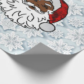 Papier Cadeau flocons noirs africains de père Noël (Coin)