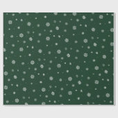 Papier Cadeau Flocons Vertes Vacances (Plat)