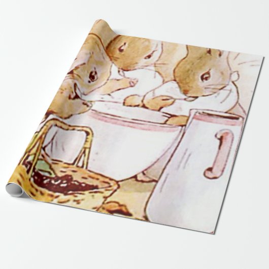 Papier Cadeau Flopsy Et Cottontail Beatrix Potter (Déroulé)