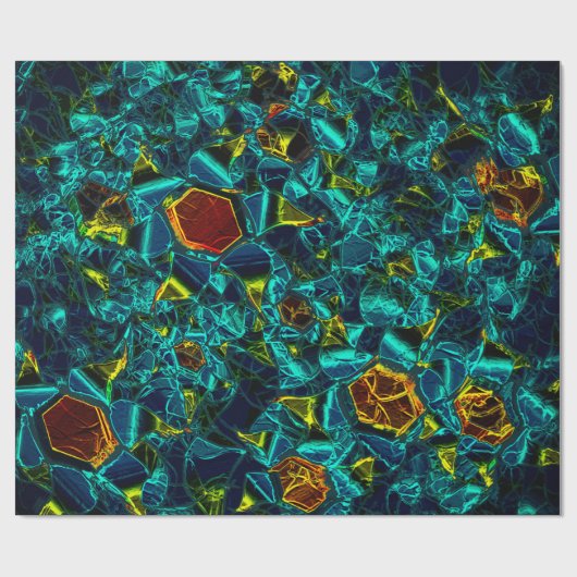 Papier Cadeau Flor virtuel em azul gradiente, estilhaçada (Plat)