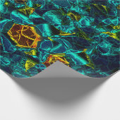 Papier Cadeau Flor virtuel em azul gradiente, estilhaçada (Coin)