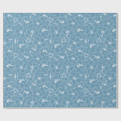 Papier Cadeau Floraison de fleurs blanches d'Hibiscus sur le ble (Plat)