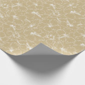 Papier Cadeau Floraison de fleurs blanches d'Hibiscus sur l'or (Coin)