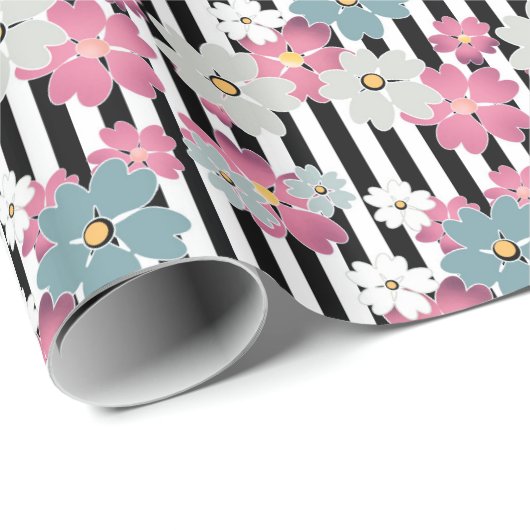 Papier Cadeau Floral (Coin rond)