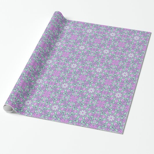 Papier Cadeau Floral Abstrait vibrant (Déroulé)