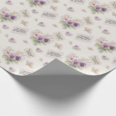 Papier Cadeau Floral Aquarelle Violet Clair (Coin)