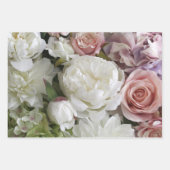 Papier cadeau floral avec pivoine et roses, 3 feui (Devant 3)