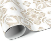 Papier Cadeau Floral beige (Coin rond)