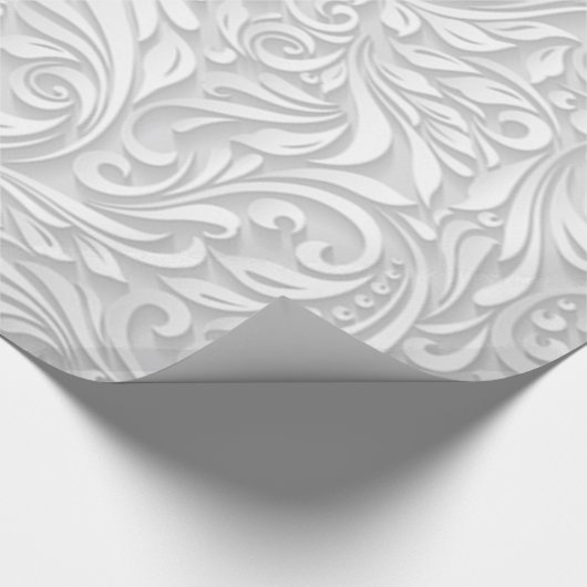 Papier Cadeau Floral blanc (Coin)