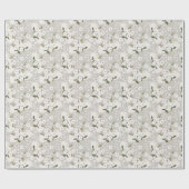 Papier cadeau floral blanc neutre (Plat)
