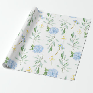 Papier Cadeau Floral bleu