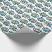 Papier Cadeau Floral Bleu Vierge Marie - Marian (Coin)