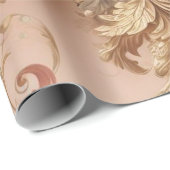 Papier cadeau floral, Blush Pink Gold Blush (Coin rond)