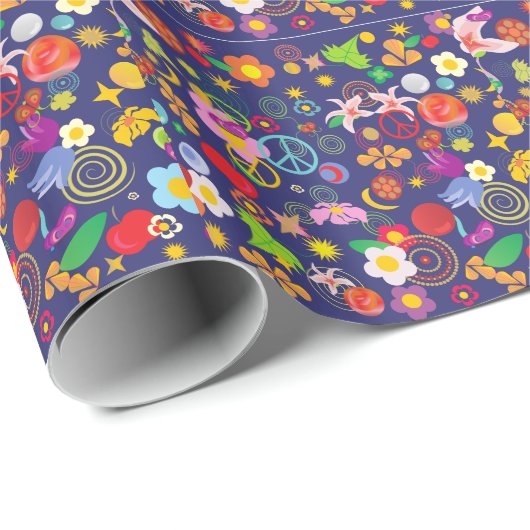 Papier Cadeau Floral boho (Coin rond)