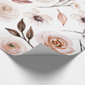 Papier cadeau floral Boho ton terne rustique (Coin)