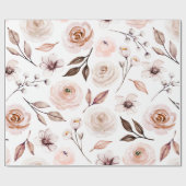 Papier cadeau floral Boho ton terne rustique (Plat)
