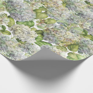 Papier Cadeau Floral botanique d'hortensia bleu de lavande