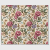 Papier Cadeau Floral botanique vintage (Plat)