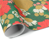 Papier Cadeau Floral Bouquet (Coin rond)