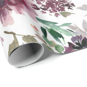 Papier Cadeau Floral Bourgogne (Coin rond)