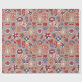 Papier Cadeau Floral Brown d'hiver scandinave (Plat)