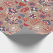 Papier Cadeau Floral Brown d'hiver scandinave (Coin)