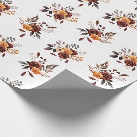Papier Cadeau Floral Brown & Tan (Coin)