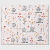 Papier Cadeau Floral Business Logo Fleur sauvage Bloom (Plat)