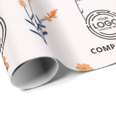 Papier Cadeau Floral Business Logo Fleur sauvage Bloom (Coin rond)