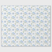 Papier Cadeau Floral Citrouille bleu (Plat)
