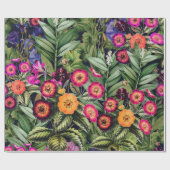 Papier Cadeau Floral de prairie rose (Plat)