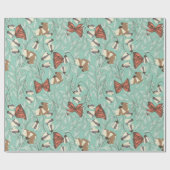 Papier Cadeau Floral décoratif/Papillons (Plat)