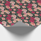 Papier Cadeau Floral Design Rose Simple Belle (Coin)