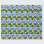 Papier Cadeau Floral d'hydrangée bleue (Plat)