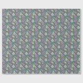 Papier Cadeau Floral Ditsy quotidien dans les tons bijoux (Plat)